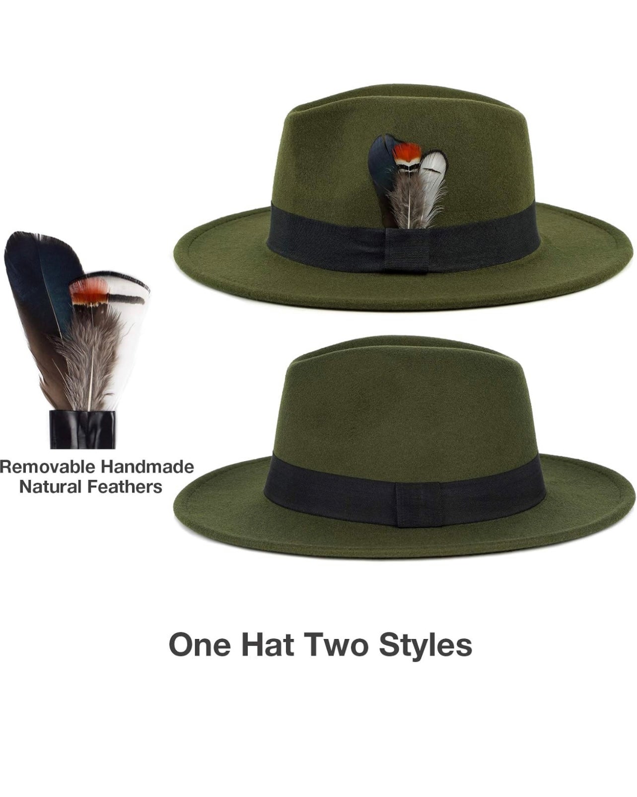 Classic Fedora Hats for Men & Women Wide Brim Felt Hat Panama Dress Fedora Hat